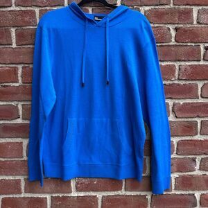 The Commons Men’s Merino Wool Hoodie Sweater French Blue Size L NEW
